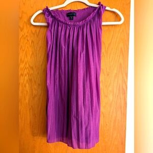 Worthington Purple Sleeveless Pleated Top Medium